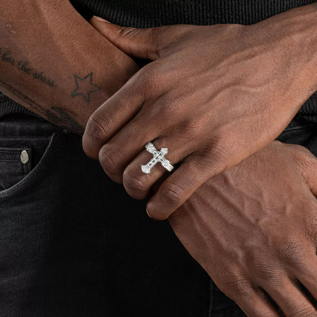 【New】S925 Baguette Cross New Ring