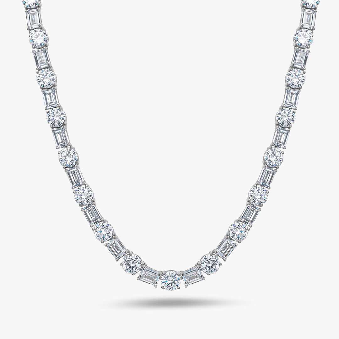 Baguette Scattered Tennis Chain - 7mm | TYG